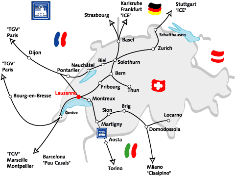 Train From Switzerland To Italy Map